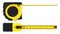 Creative vector illustration of tape measure, measuring tool, ruler, meter isolated on transparent background. Art