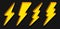 Creative vector illustration of thunder and bolt lighting flash icon set isolated on transparent background. Art design