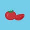 Creative vector illustration tomato and tomato half