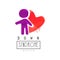 Creative vector logo with purple human and red heart. Down Syndrome. Autism Awareness Day. Design for brochure, poster