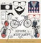 Creative vector set of hipster must haveHipster vector set of hi