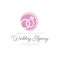 Creative vector wedding agency logo with rings