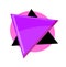 Creative vibrant speech bubble triangle shape over round