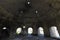 Creative view from within the interior remains of a Beehive Brick Kiln at the unused Victorian brickworks at Porth Wen, Anglesey