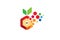 Creative W Letter hexagonal Pixelated Orange FruitLogo Design Symbol Vector Illustration