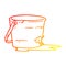 A creative warm gradient line drawing broken bucket cartoon