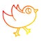 A creative warm gradient line drawing cartoon bird flapping wings