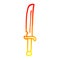 A creative warm gradient line drawing cartoon bronze dagger