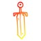 A creative warm gradient line drawing cartoon bronze sword