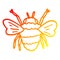 A creative warm gradient line drawing cartoon bumble bee