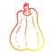 A creative warm gradient line drawing cartoon butternut squash