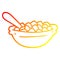 A creative warm gradient line drawing cartoon cereal bowl