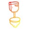 A creative warm gradient line drawing cartoon closed toilet