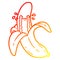 A creative warm gradient line drawing cartoon crying banana