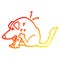 A creative warm gradient line drawing cartoon dog scratching