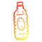 A creative warm gradient line drawing cartoon drinks bottle