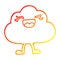 A creative warm gradient line drawing cartoon expressive weather cloud