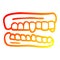 A creative warm gradient line drawing cartoon false teeth