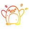 A creative warm gradient line drawing cartoon flapping penguin