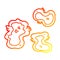 A creative warm gradient line drawing cartoon germs