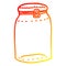 A creative warm gradient line drawing cartoon glass jar