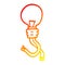 A creative warm gradient line drawing cartoon glowing light bulb