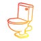 A creative warm gradient line drawing cartoon golden toilet