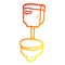 A creative warm gradient line drawing cartoon golden toilet