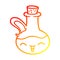 A creative warm gradient line drawing cartoon happy bottle of olive oil