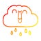 A creative warm gradient line drawing cartoon happy rain cloud