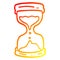 A creative warm gradient line drawing cartoon hourglass