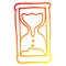 A creative warm gradient line drawing cartoon hourglass