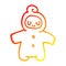 A creative warm gradient line drawing cartoon human baby