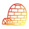 A creative warm gradient line drawing cartoon igloo