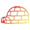 A creative warm gradient line drawing cartoon igloo