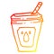 A creative warm gradient line drawing cartoon juice bar drink