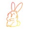 A creative warm gradient line drawing cartoon laughing bunny rabbit