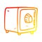 A creative warm gradient line drawing cartoon locked safe