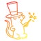 A creative warm gradient line drawing cartoon mouse magician