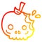 A creative warm gradient line drawing cartoon red poison apple