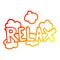 A creative warm gradient line drawing cartoon relax symbol