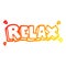 A creative warm gradient line drawing cartoon relax symbol