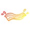 A creative warm gradient line drawing cartoon sizzling bacon