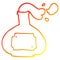 A creative warm gradient line drawing cartoon smoking potion