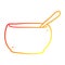 A creative warm gradient line drawing cartoon soup bowl