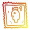 A creative warm gradient line drawing cartoon stamp with royal head