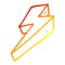 A creative warm gradient line drawing cartoon thunder bolts