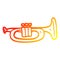 A creative warm gradient line drawing cartoon trumpet