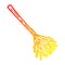 A creative warm gradient line drawing cartoon witches broomstick