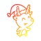 A creative warm gradient line drawing christmas reindeer